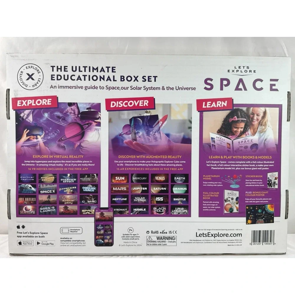 Let's Explore VR Headset Space STEM Kit Books Cube Model